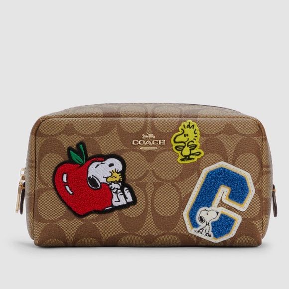 Coach Handbags - NWT⚡️COACH⚡️ Coach X Peanuts Snoopy Small Boxy Cosmetic Case In Signatur…